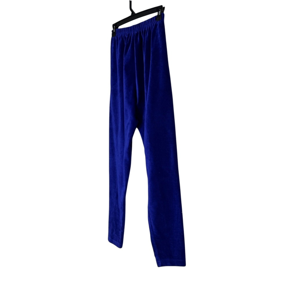 Jones New York Sport Velvet Pants Women Large Blue Elastic Waist Slim Velour‎ L - Picture 8 of 11